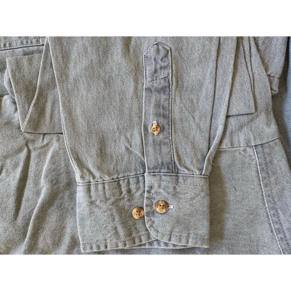 LA Loving Denim Shirt Blue Long Sleeve Button Down Large - Picture 5 of 6
